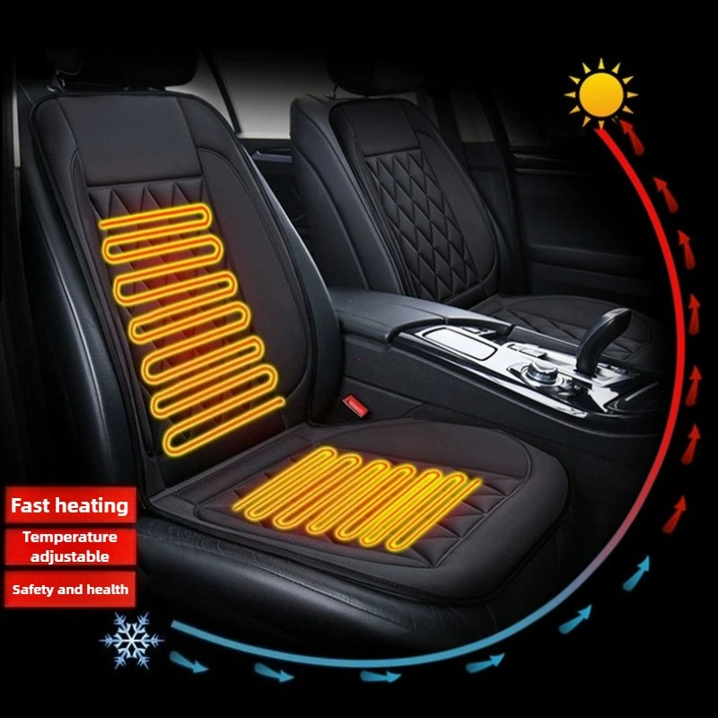 新しい 12V 加熱カーシートカバー車加熱クッション冬加熱カーウォーマーシートクッション背もたれと座席