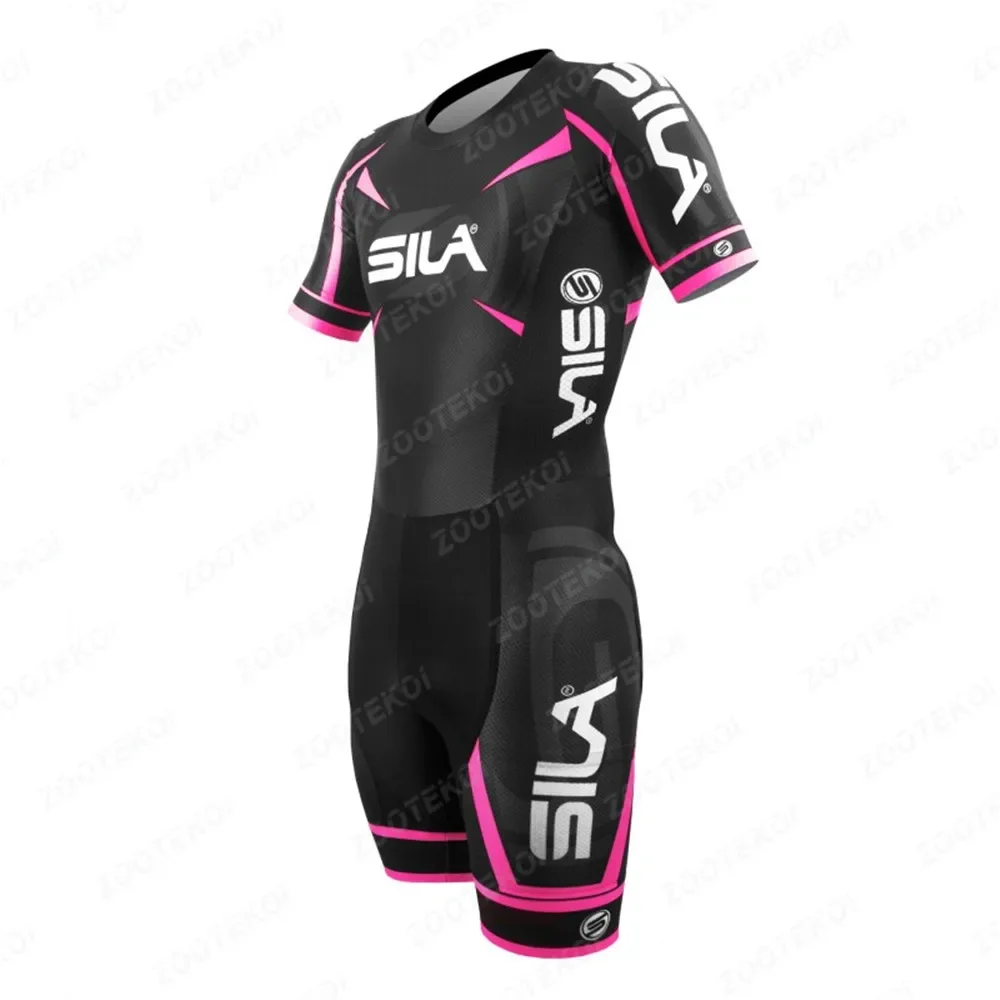 Silasport インラインスピードスケートスキンスーツトレーニングレースコンフォートライクラ生地サイクル服マイヨ Ciclismo MTB バイクランニングジャンプ
