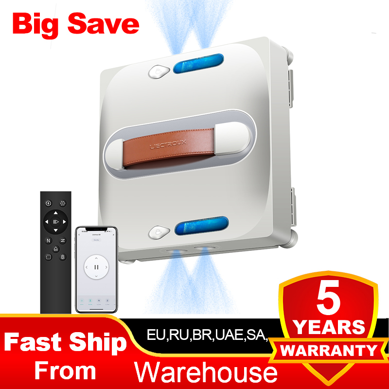 Robot Window Cleaner Liectroux S11,9000Pa Strong Suction, 4-Way Water Spray, Floating Scraping Tech, Smart Memory,APP Control
