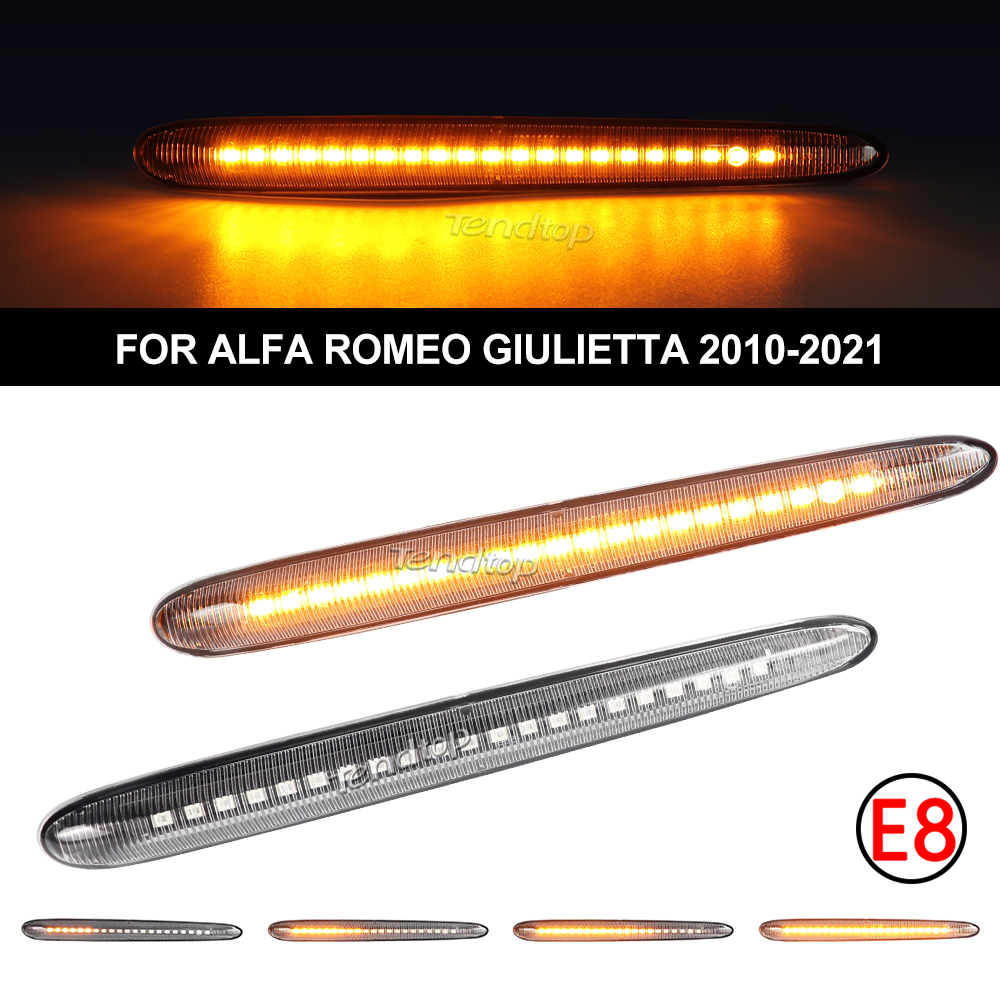 車ダイナミック LED 点滅ターンシグナルサイドマーカーランプアルファロメオジュリエッタ 940 2010-2021 ベローチェ/Ti/スプリント 2010-2016