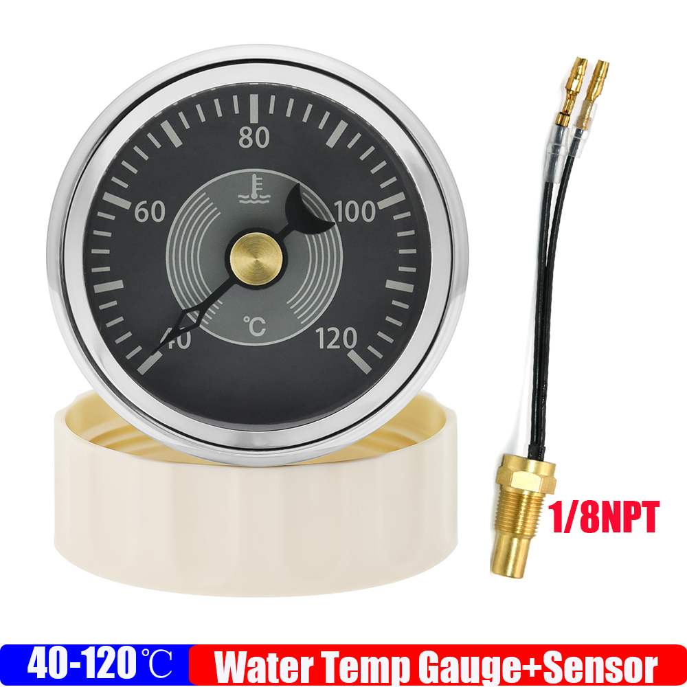 レトロ 2 "52 ミリメートル水温計センサー 1/8NPT 301-23ohm ポインター 40 〜 120 ℃ 水温計車ボートヨット 12V24V