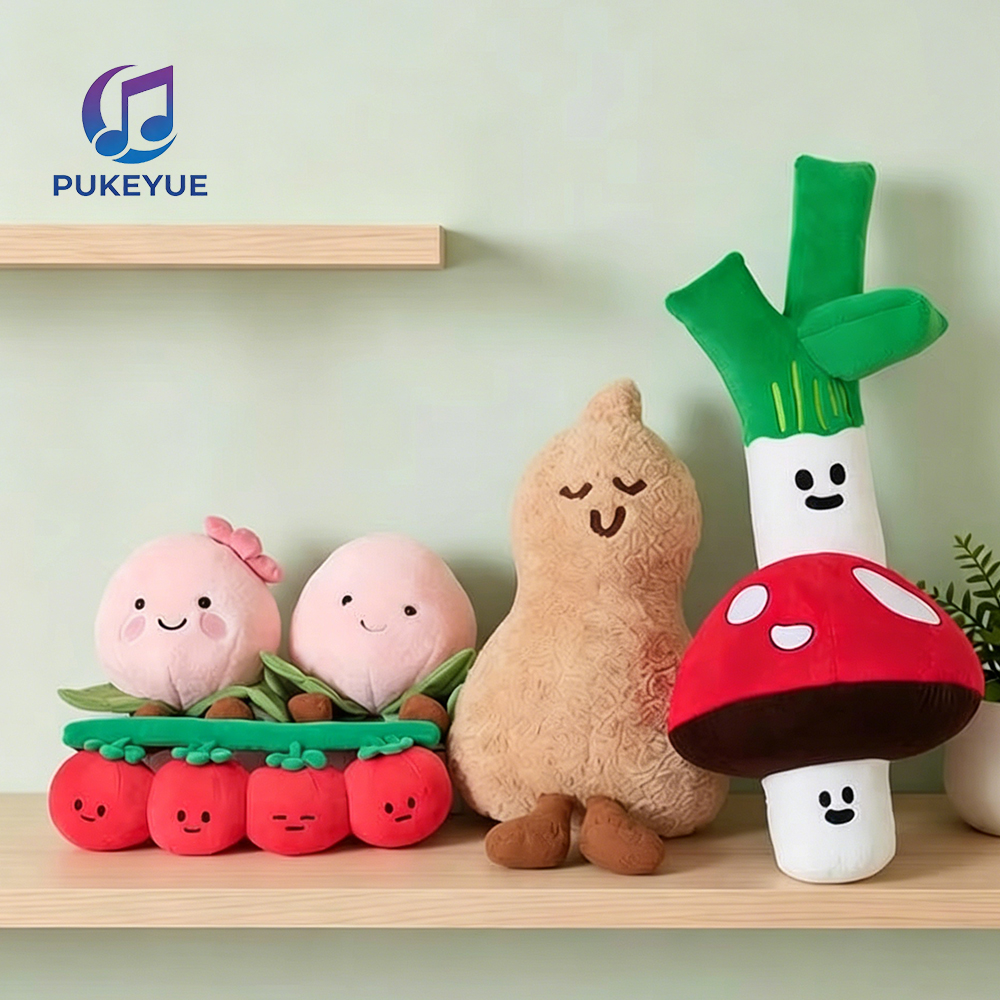Cute Vegetable Fruit Plush Toy Soft Stuffed Scallion Mushroom Peanut Tomato Peach Doll Pillow Plant Birthday Gift Boys Girls Kid