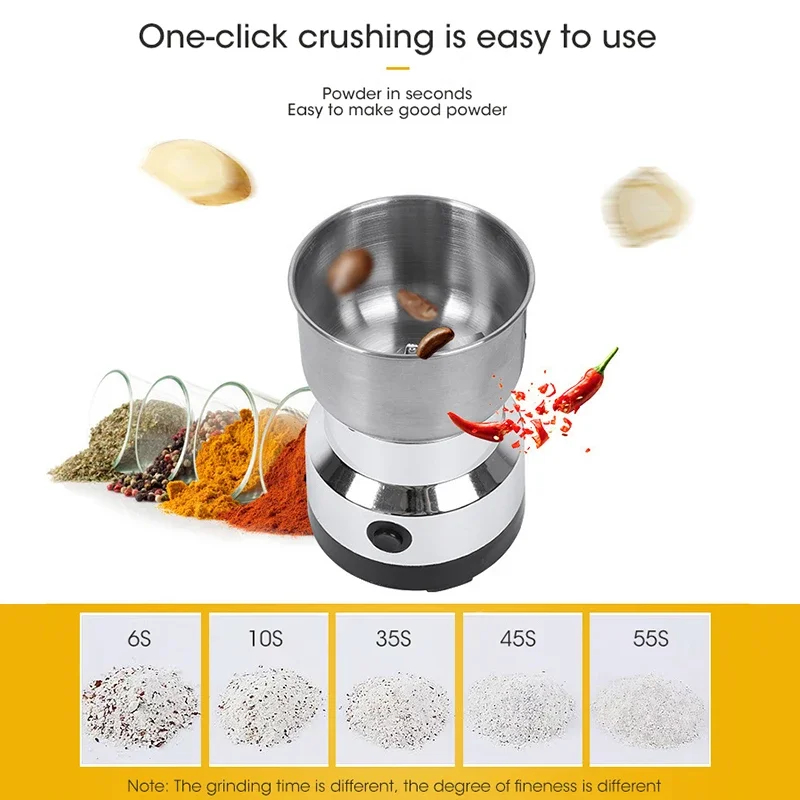 ミニ電気グラインダー家庭用 300 ミリリットル超微細ベビーフード粉砕機コーヒーグラインダースパイスコショウグラインダー穀物ミル 2/4 ブレード