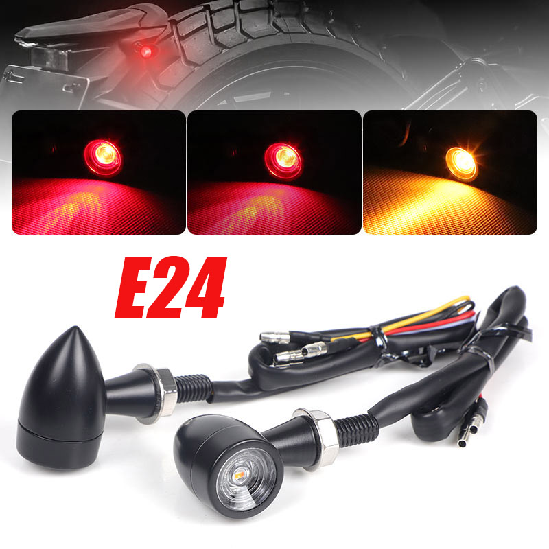 8 ミリメートルオートバイ LED ターンシグナルライトミニ弾丸インジケータブレーキストップランプ DRL E マーク clignotant moto ダートバイクカフェレーサー