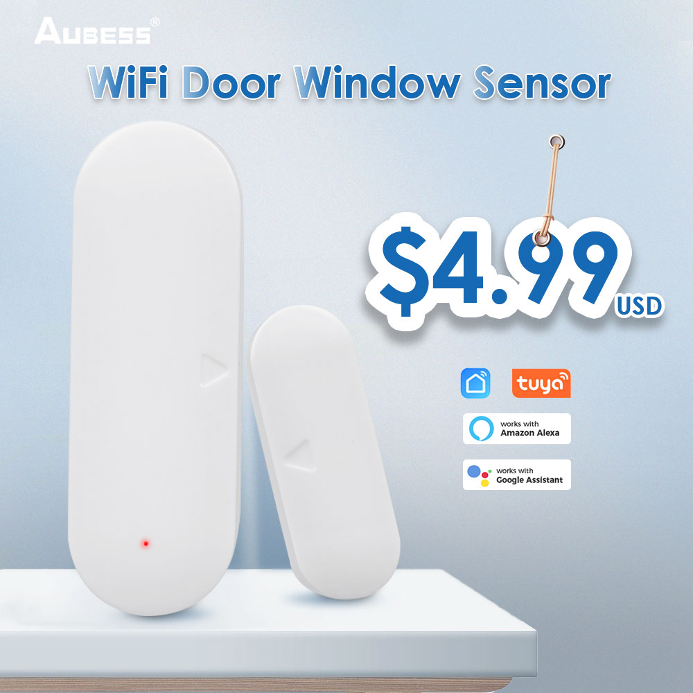 Tuya スマート Wifi ドアセンサー検出器ホームセキュリティアラームスマートライフアプリ制御窓ドアセンサーサポート Alexa Google ホーム