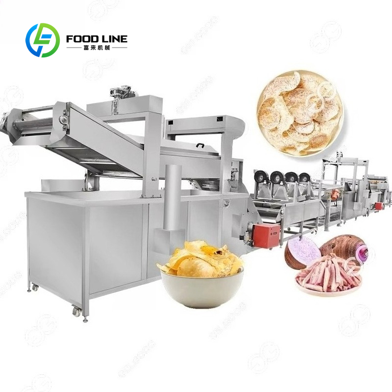 Deep Fryer Customized Complete Fried Snack Corn Fry Production Line Taro Chips Maker Apple Fries Machine for Cassava Chips