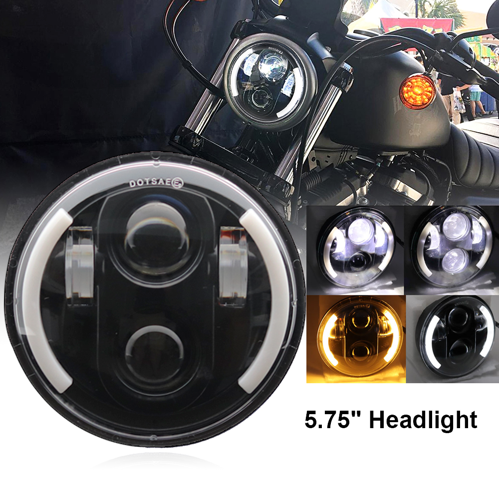 5.75 "ヘッドライト、5 3/4 "新しい - デビッド LED ヘッドランプ、ソフテイル ダイナおよびスポーツスター モデル用