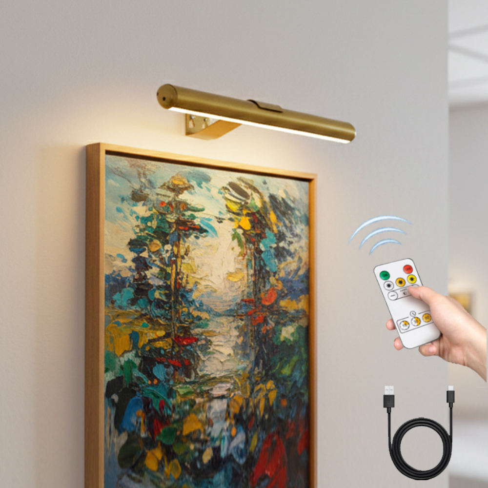 4000mAh 絵画画像ライトポートレートリモートリビングルームワイヤレス壁ランプアートディスプレイ充電式バッテリー駆動