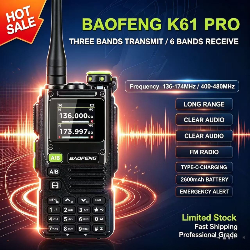 Baofeng K61 PRO K61pro 65-600MHz 640Ch 周波数スイープデュアルウォッチスクランブラーアマチュア FM VOX トランシーバー