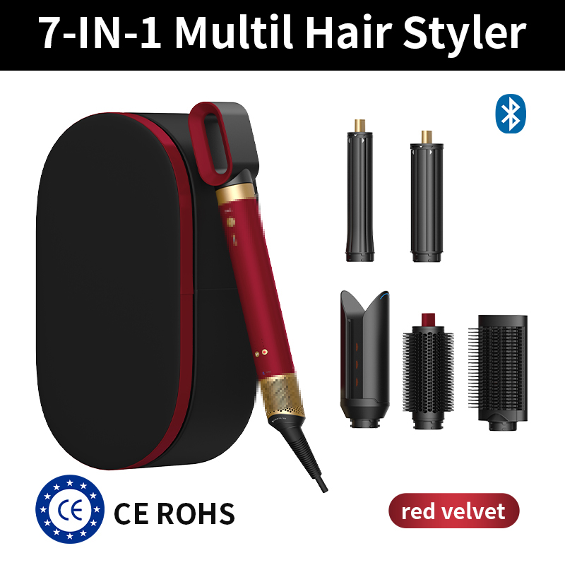 1700W 6 in 1 熱風ヘアスタイラー150000RPM 自動カールバレル矯正ブラシマイナスイオン速乾ノズルヘアドライヤー 110V/220
