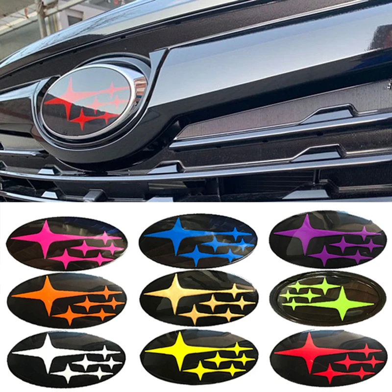 2 個アクリル車のロゴフロントリアバッジエンブレムステッカースバル XV アウトバックインプレッサ BRZ WRX STI レガシィフォレスター自動車アクセサリー