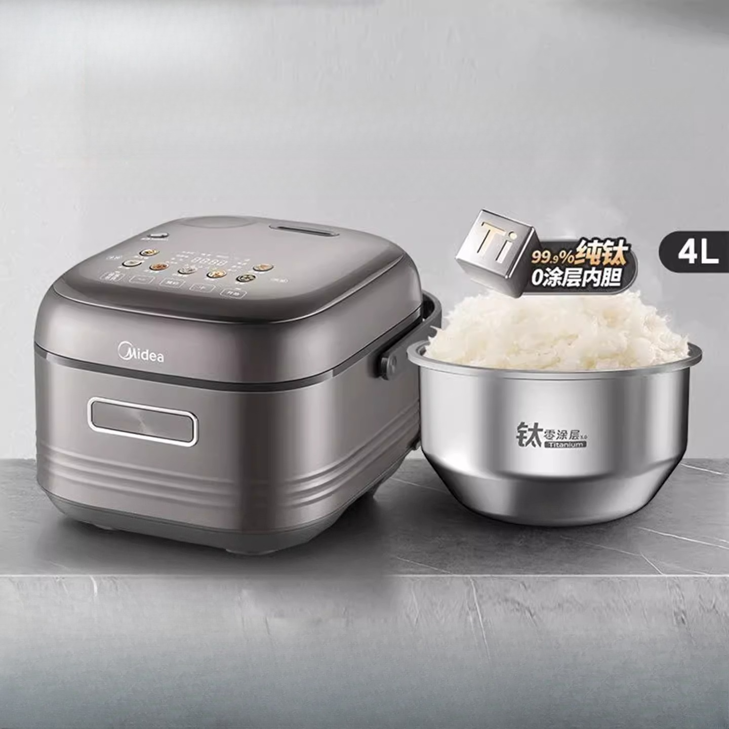 スマート 4L 純チタン IH 炊飯器 0 コーティングプログラム可能な多機能家庭用電気炊飯器お粥用