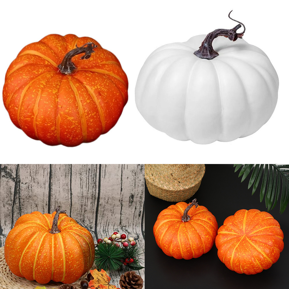 17 センチメートル人工カボチャ偽シミュレーション野菜感謝祭の装飾ハロウィンパーティーの小道具 DIY 工芸品ホームクリスマス装飾
