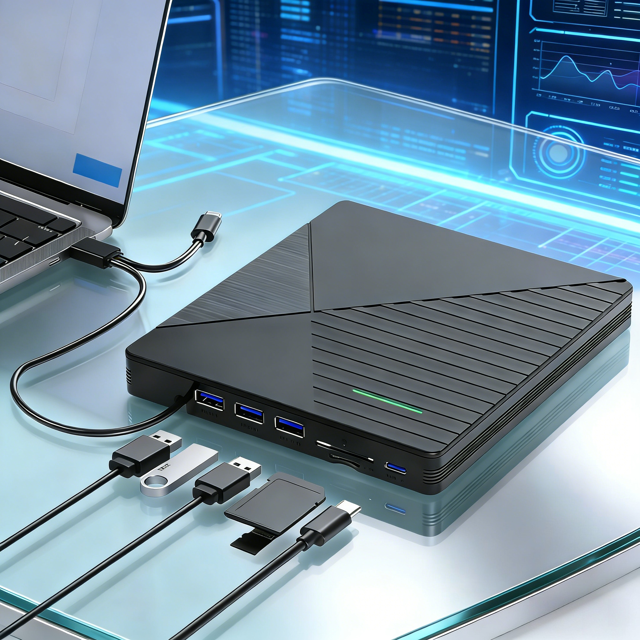7-in-1 USB 3.0 タイプ C 外部 CD DVD RW 光学ドライブ多機能ドライブ DVD プレーヤーバーナーリーダー Windows Mac PC ラップトップ用