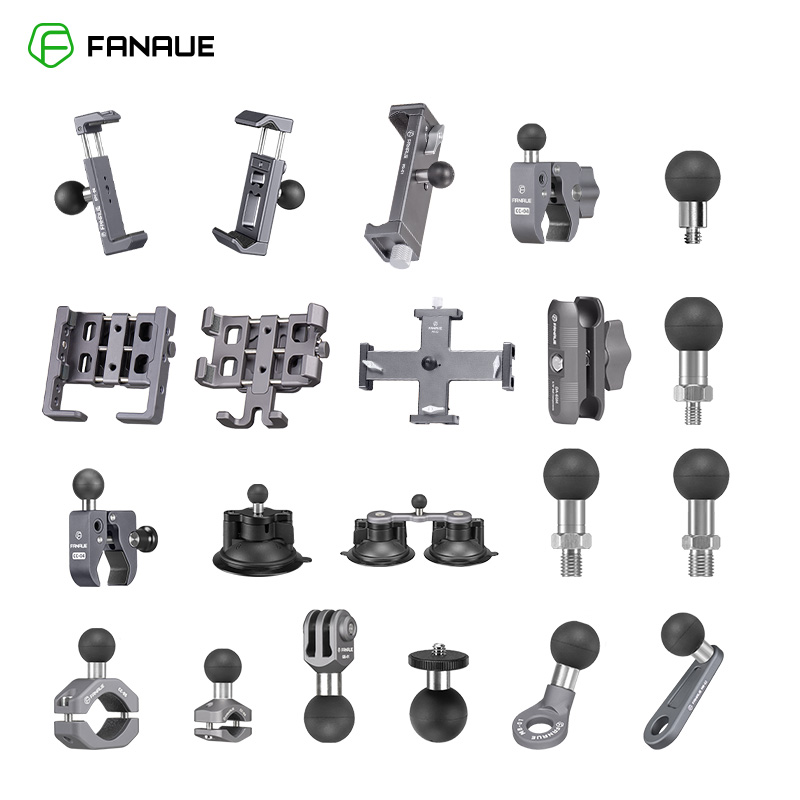 ファナウエ 20 ミリメートルボールヘッドアダプタオートバイ電話ホルダーハンドルバー DJI GoPro Insta360 アクションカメラ GPS ホルダーアクセサリー