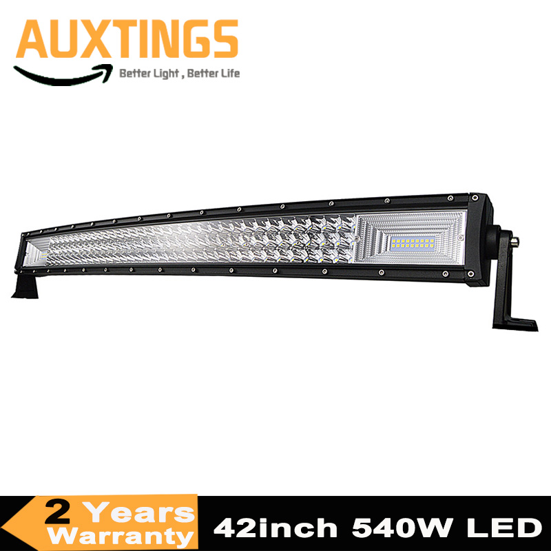 7D 曲面 LED ライトバー 540 ワット 42 インチ 3 列スポットフラッドコンボオフロードライトドライビングランプ車のトラック SUV 4X4 4WD ATV