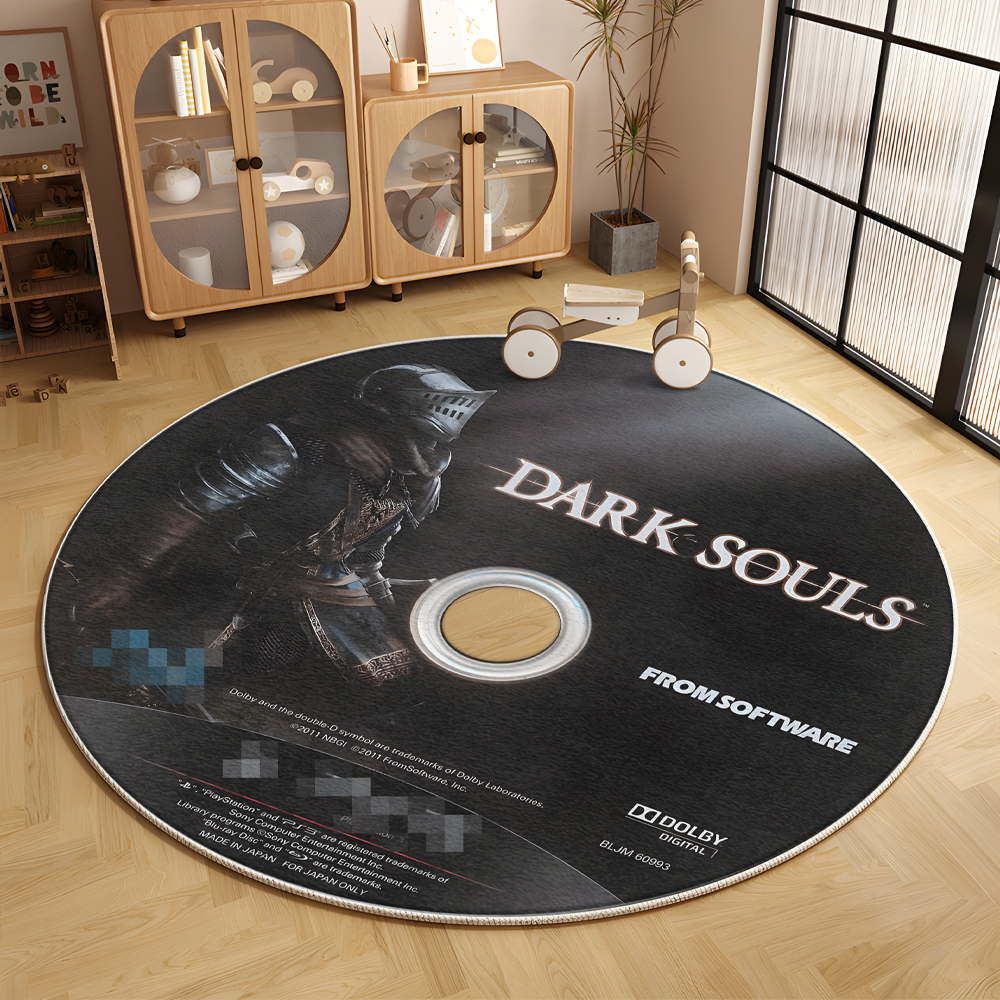 漫画ラウンド CD カーペット音楽レコードエリアラグパーソナライズされたラウンドエリアラグノンスリップエリアラグ