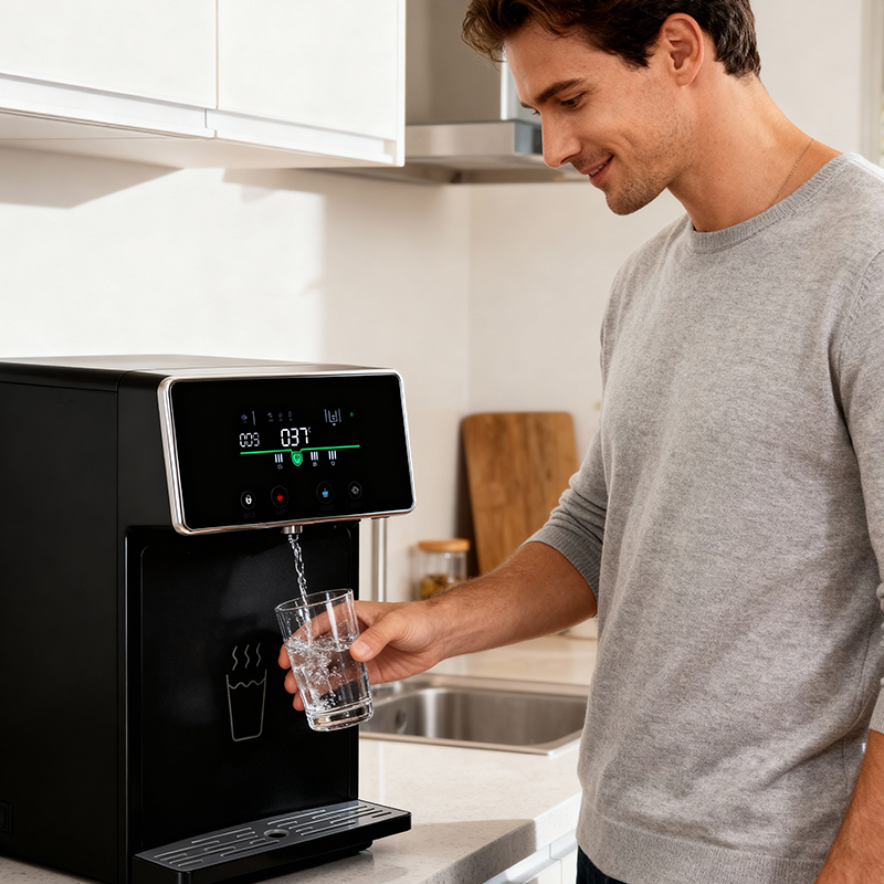 デスクトップホットコールド RO 浄水器コンプレッサー冷凍家庭用電気浄水フィルターディスペンサー