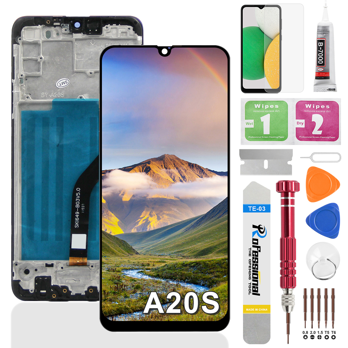 6.5 "LCD ディスプレイサムスン A20s SM-A207F SM-A207M SM-A2070 タッチスクリーンデジタイザアセンブリパネル画面表示部品