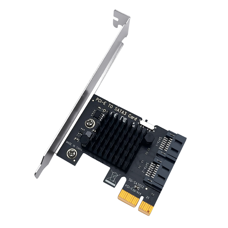 2ポートSATAカード PCI Express PCIE - SATA 3.0拡張アダプタ ポートマルチプライヤー 6G SATA3コントローラ ライザーコンバータ ASM1061チップ