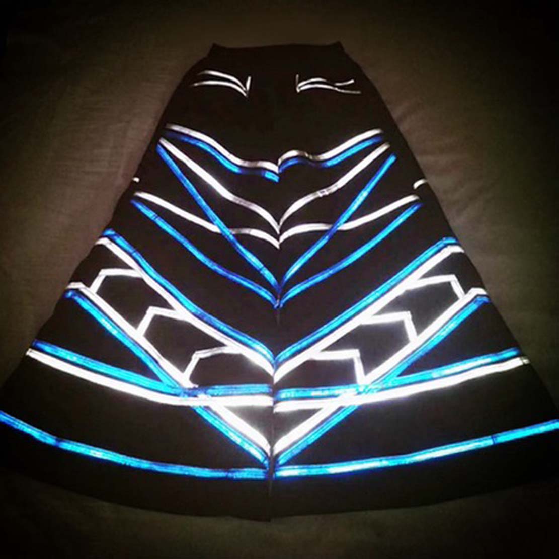 RAVE GEAR ファットパンツ シャッフルダンスクール反射ストリップパンツ ゴーストダンス反射パンツ ストリートヒップホップパンツ ナイト P103
