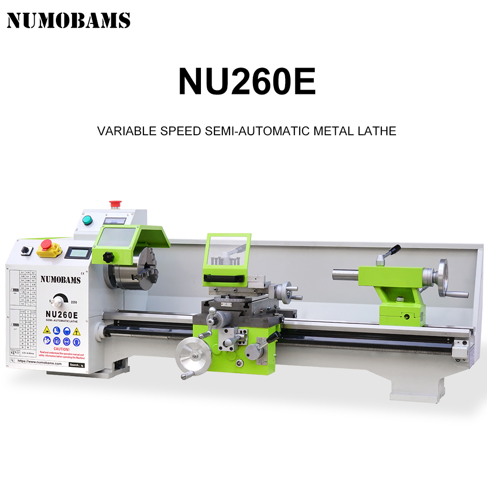 新型 NUMOBAMS NU260E 1500W ブラシレスモーター 220V スピンドルボア 38mm 旋盤