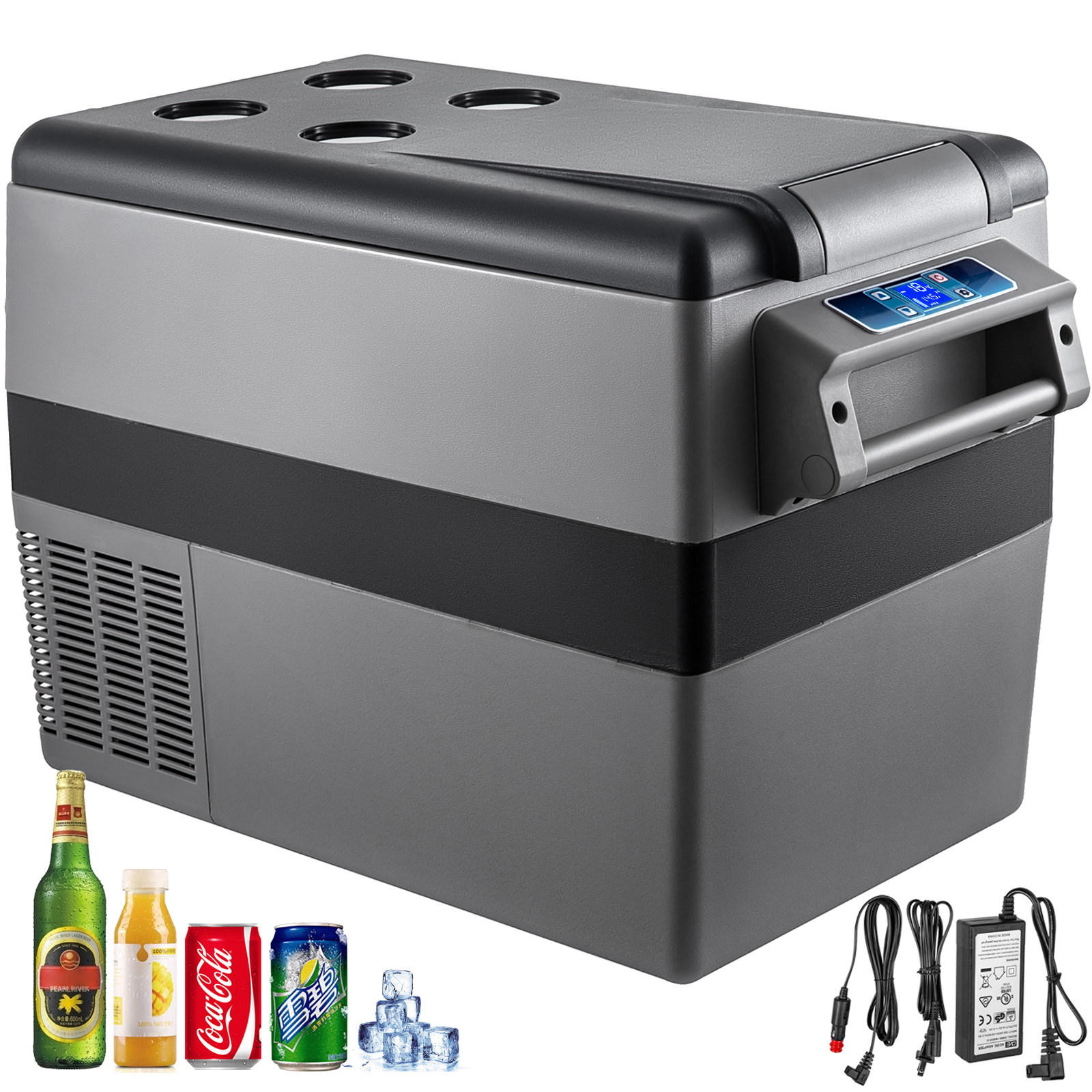 SucceBuy 20L 22L 35L 45L 55L 車の冷蔵庫ミニ冷蔵庫冷凍庫ポータブルコンプレッサークーラー DC 110-240V キャンプ用アイスボックス