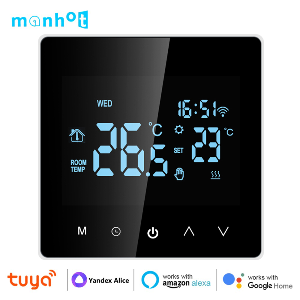 Tuya スマート Wifi サーモスタット電気床暖房水/ガスボイラーサーモスタット LCD タッチ温度制御 Google ホーム Alexa
