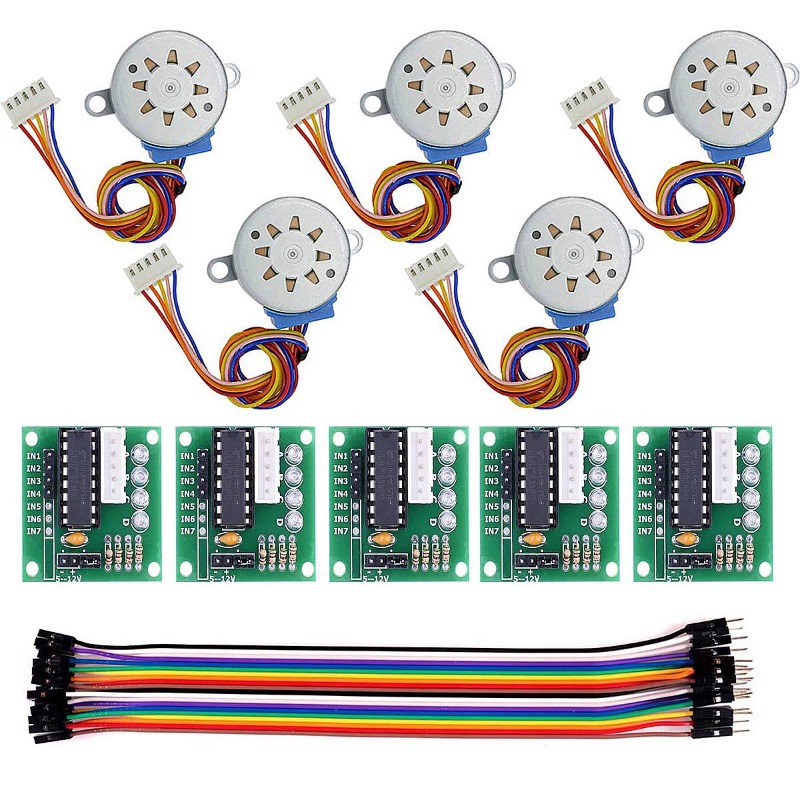 5 セット ULN2003 28BYJ-48 5V ステッピングモーター ULN2003 ドライバーボード Arduino ドライバーテストモジュールステッピングモーター DIY キットに適しています