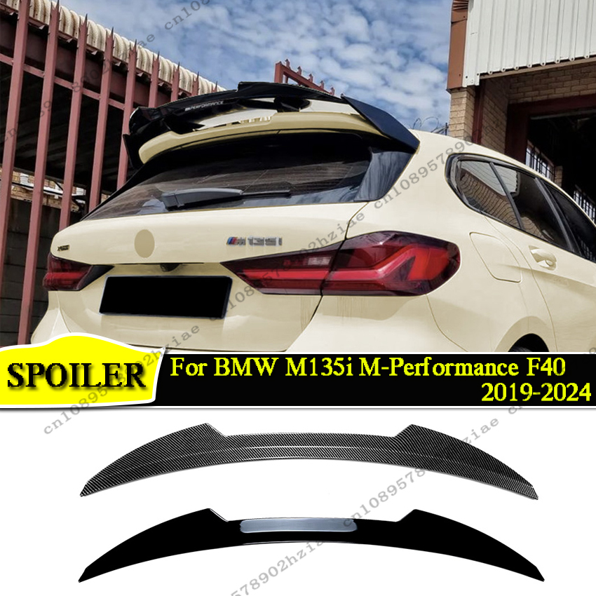 グロスブラック/カーボンルックトランクテールスポイラー BMW M135i M-パフォーマンス F40 2019 2020 2021 2022 2023 2024 車のリアウイングトリム
