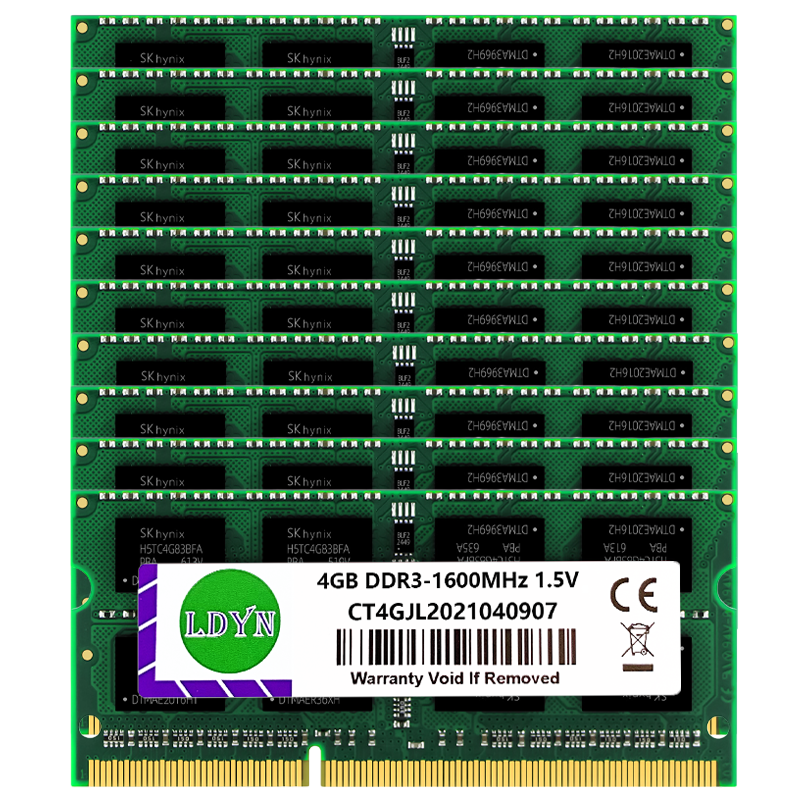 10個入り DDR3 DDR3L 4GB 8GB ノートパソコン用メモリ RAM PC3 1066 1333 1600MHz PC3L-8500 10600 12800 SODIMM 204ピン 1.35V NON-ECC メモリ RAM