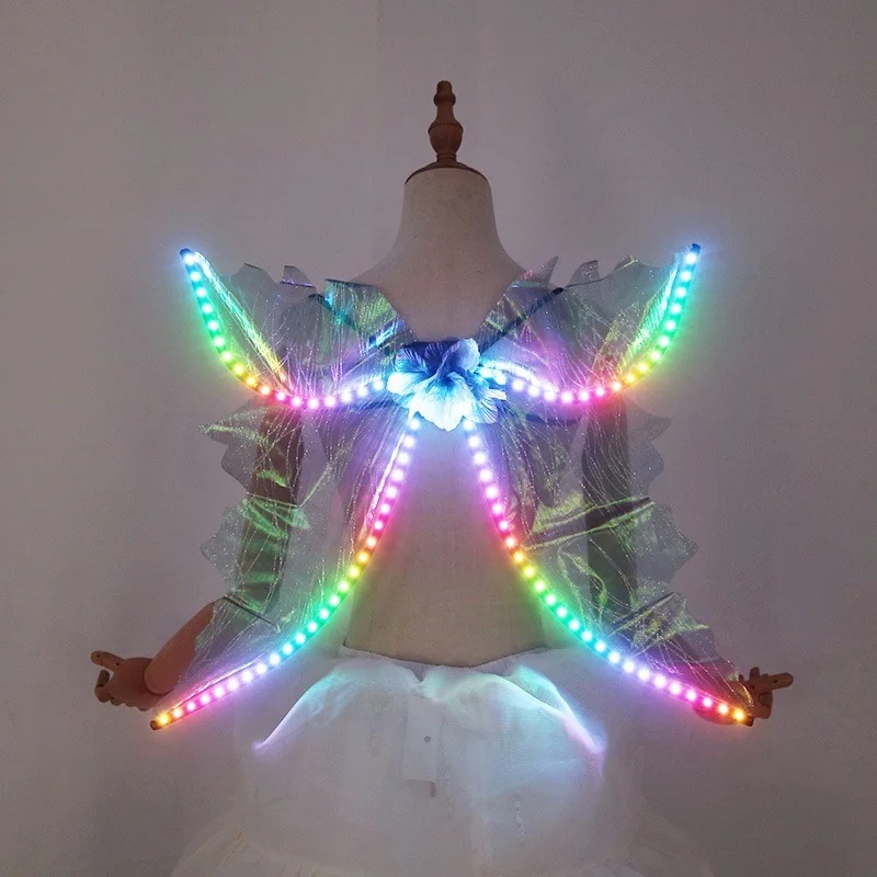 ナイトクラブパーティーゴーゴーダンサー衣装女性 LED 発光蝶ネクタイコート長袖ライトアップジャケットファンシーサーカスステージ摩耗