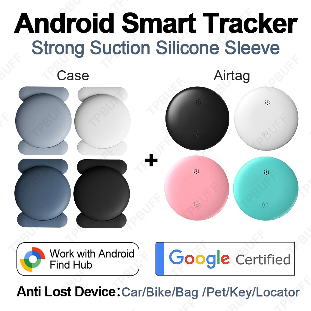 4 パック Android GPS スマートタグ Find My Tracker キット、強力な磁気吸引シリコンシェル付き、スケートボードカー用紛失防止