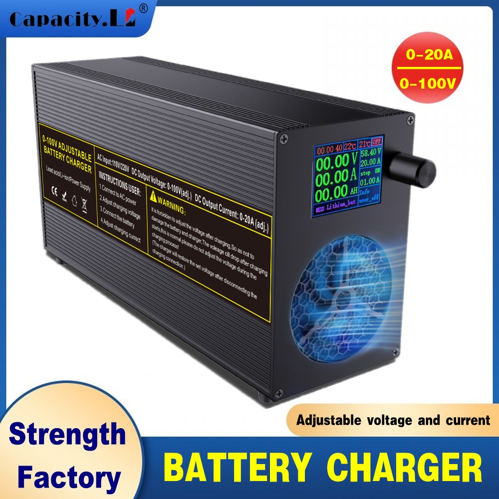 100V 96v 72v 84v Lifepo4 充電器 36v48v 24v リチウム電池充電器 20a 40A 調整可能な電流電圧鉛酸充電器