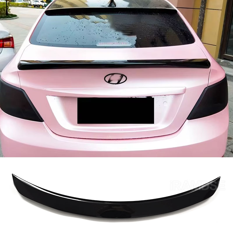 車のリアウイングヒュンダイアクセントヴァーナセダンスポイラー 2010-2016 黒 ABS プラスチックテールフィンアクセサリー