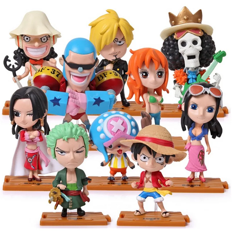 アニメフィギュアワンピースモンキー・d・ルフィロロノア・ゾロかわいいおもちゃq-バージョン図ねんどろいど車の装飾pvcモデルギフト