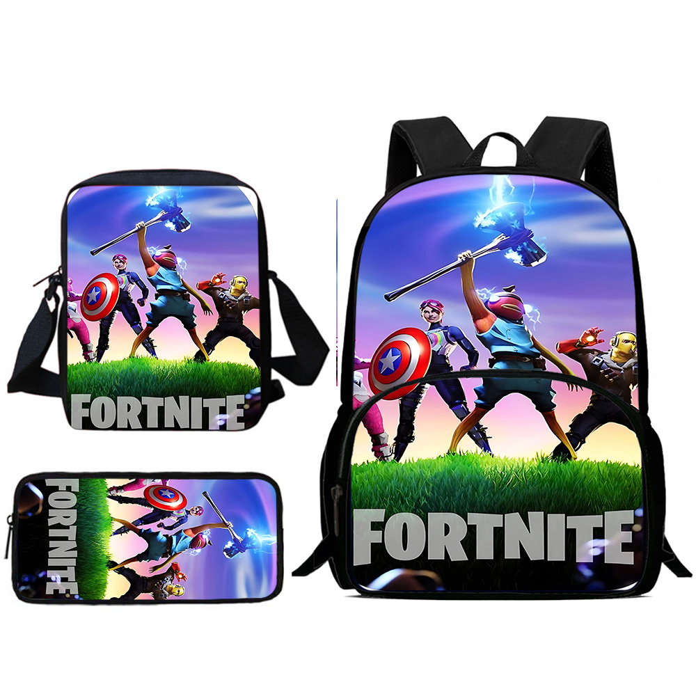 ホットゲームデザイン子供のバックパックショルダーバッグ鉛筆ケース生徒大容量スクール F-FortniteS バッグ少年少女のための最高のギフト
