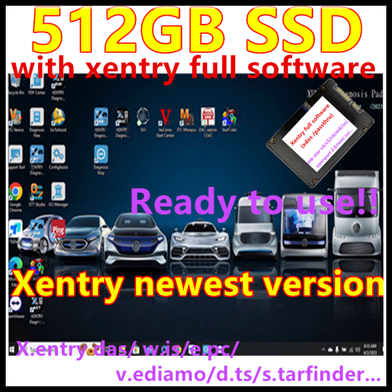 2023.09 メルセデス ベンツ MB STAR SD C4/C5/C6/OpenPort 2.0 用 Xentry DAS 診断ソフトウェア Xentry フル ソフトウェア SSD へのインストール