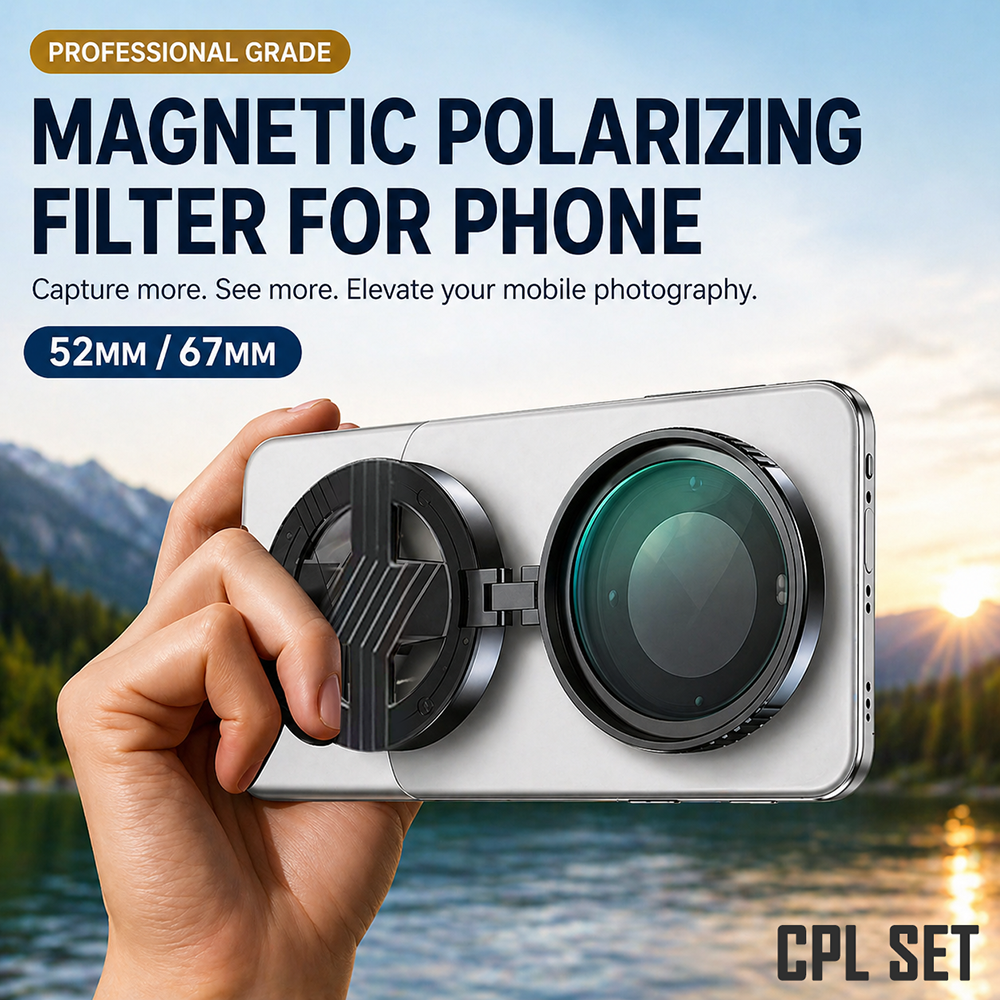 52 ミリメートル 67 ミリメートル磁気 CPL フィルターキット iPhone 17 16 ユニバーサル電話カメラレンズ磁気ホルダー Vlogging フィルタースタンドブラケット
