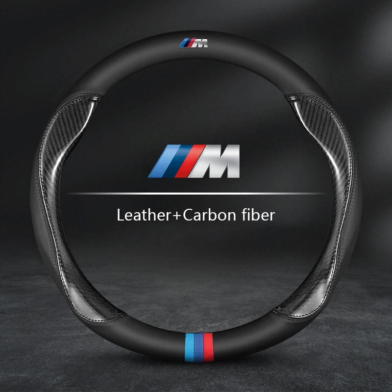 Bmw 車のステアリングホイールカバー M X1 X3 X5 X6 G20 G30 E39 E46 E87 E90 E92 F10 F15 F30 炭素繊維スエードレザーアクセサリー