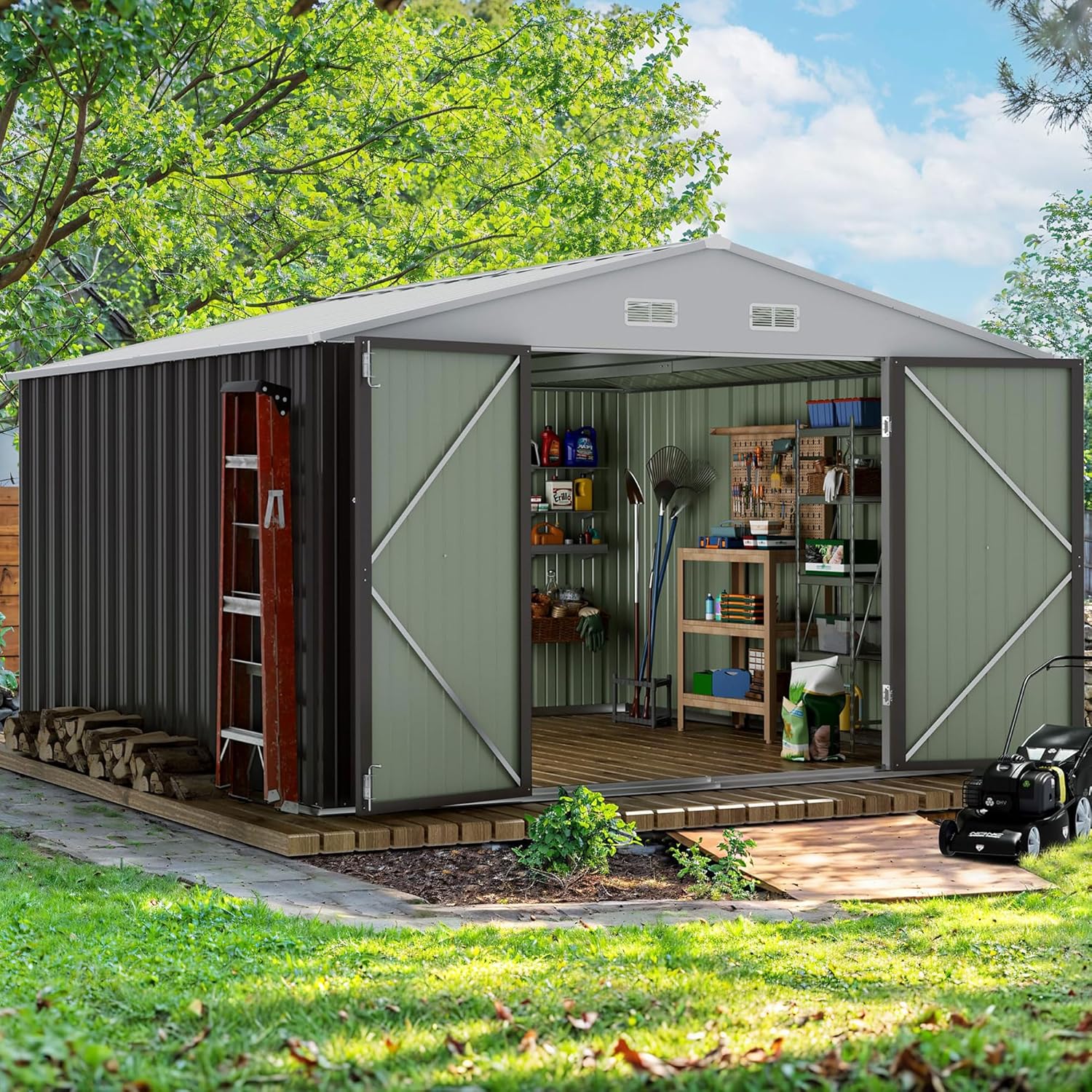屋外物置小屋、金属製庭小屋