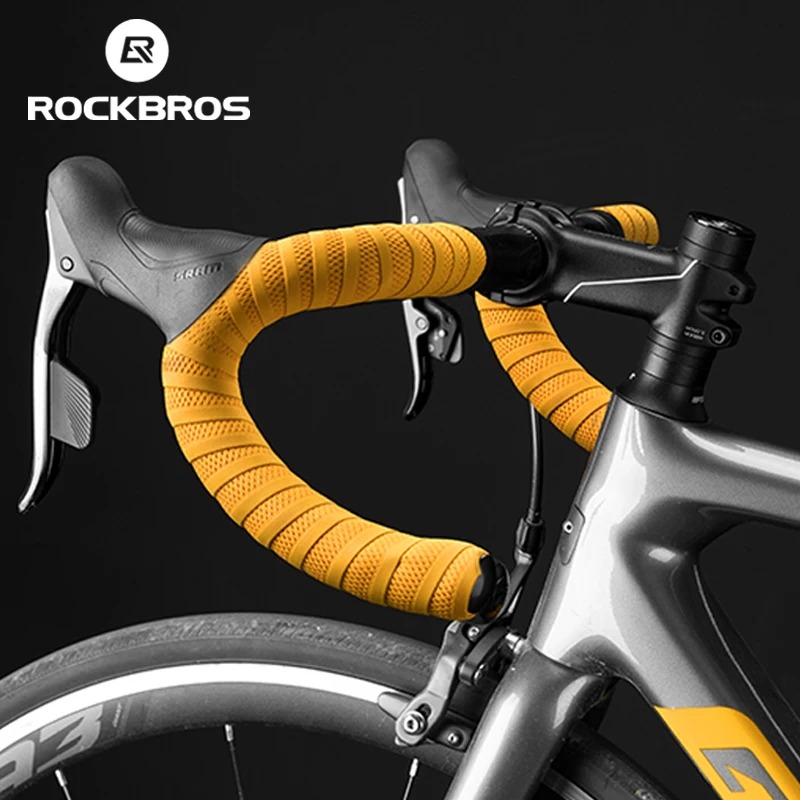 ROCKBROS 道路自転車ハンドルバーテープノンスリップ衝撃吸収ベルト超軽量耐摩耗性サイクリングストラップテープバイクアクセサリー