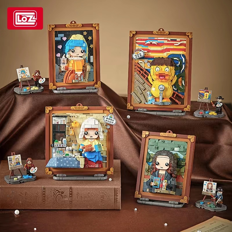 かわいい絵画 500 個家の装飾ビルディングブロックフォトフレーム絵画アセンブリブロックモデルのおもちゃクリスマスギフト