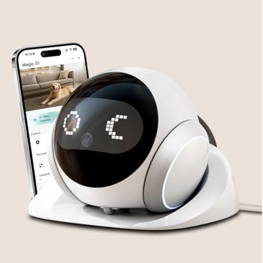 ペットロボットカメラ |屋内移動可能、自動充電、双方向オーディオ、ナイトビジョン、スマートアプリコントロール、猫/犬/赤ちゃん/高齢者向け