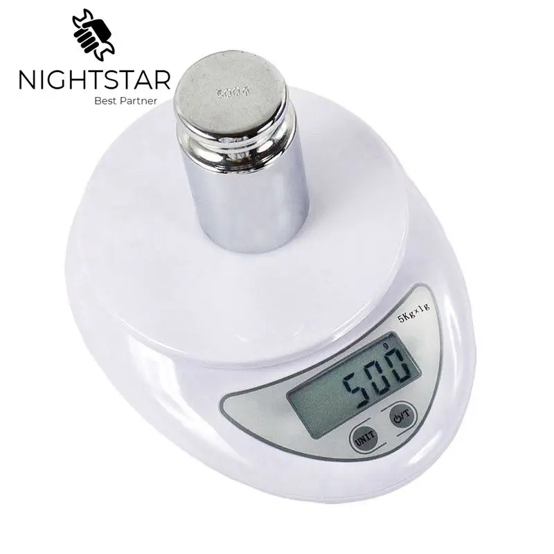デジタルスケール 5000 グラム 1 グラムキッチン食品ダイエット郵便スケール重量バランス LED 電子ベンチ 5 キロスケール重量 5 キロ/バックライトなし