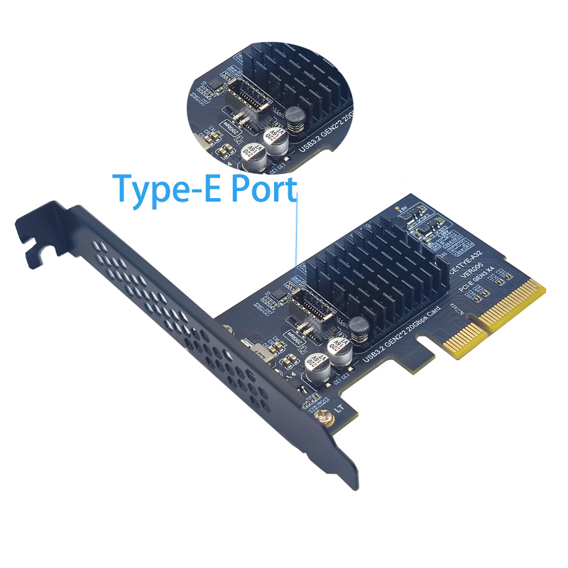 PCI-E USB 3.2 GEN2x2 20Gbps TYPE E拡張カード PCI Express 3.0 X4 - TYPE-Eアダプター SATA電源 PCフロントパネル用 USB Cライザー