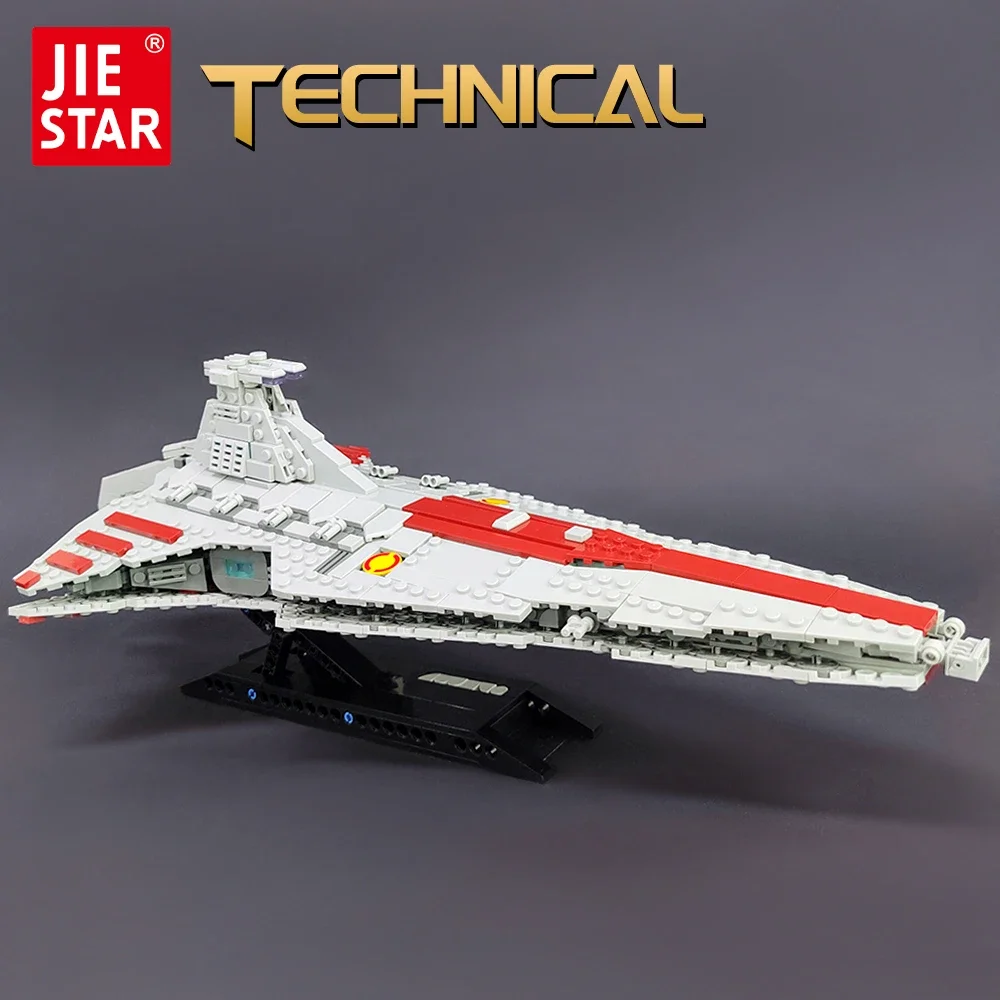 67106 ハイテク Moc JIESTAR Venator 攻撃巡洋艦戦闘機駆逐艦レンガモデルビルディングスターブロック宇宙船おもちゃ