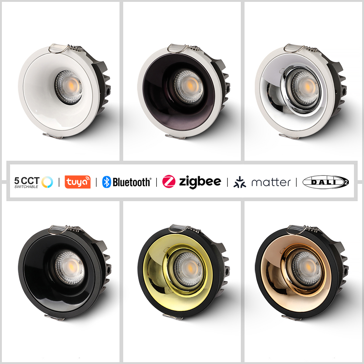 Tuya Zigbee/DALI/マタースマート凹型 Led スポットライト超薄型アンチグレア COB シーリングランプアルミ AC110V 220V ホームオフィス
