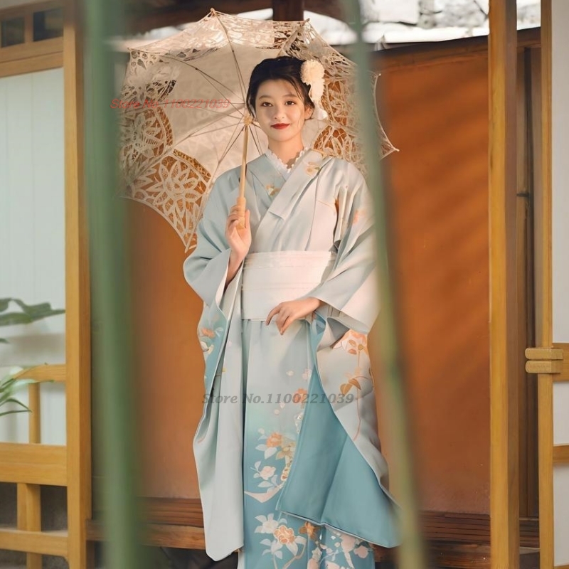 2026 日本の伝統的な女性の浴衣着物ヴィンテージ芸者ドレスフラワープリント着物ドレスフェスティバルショーコスプレ衣装ローブ
