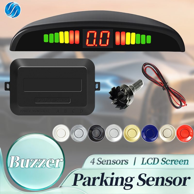 HIPPCRON 駐車場センサーシステム バックライト Parktronic モニター LED ディスプレイバックアップブザー 4 センサー 22 ミリメートル 12V 逆転レーダー